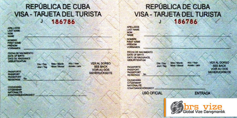 Küba Vize Örneği - Küba Vizesi Hakkında Genel Bilgi