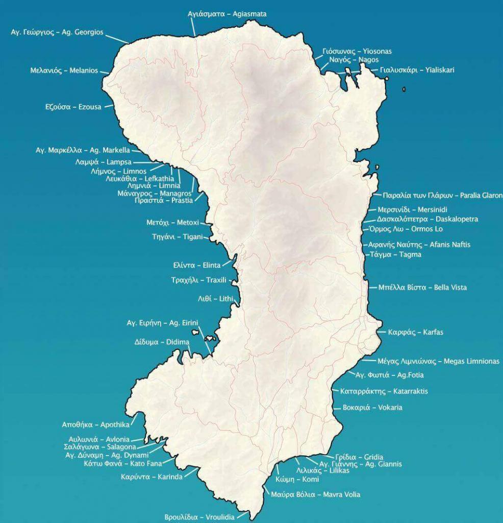 Sakız Adası Plajlar Haritası